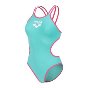 Fato de Banho Mulher Arena One Double Cross Back Água – Rosa