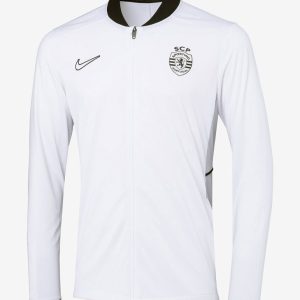 Casaco Treino Branco Emblema Monocromático