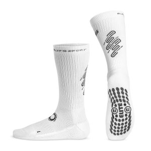 Elite Anti Slip Sport Socks White - one pair