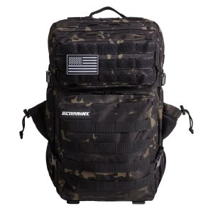 Mochila Táctica 45L con compartimento para comida Negro Camuflaje