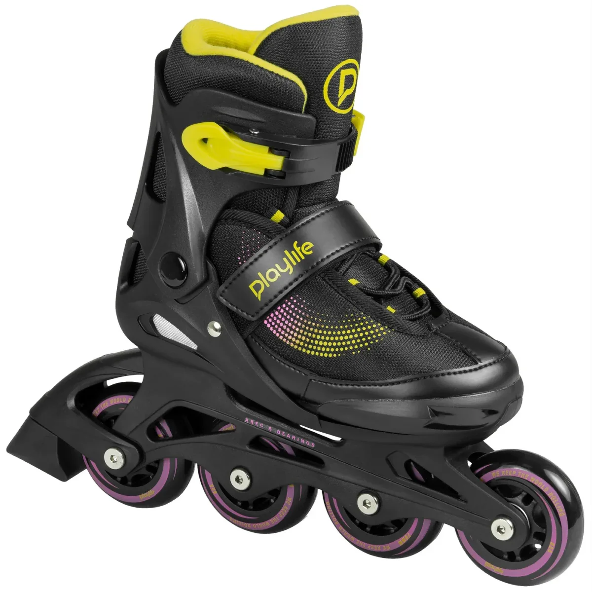 Patins Completos PlayLife Joker Yellow Glow Ajustáveis