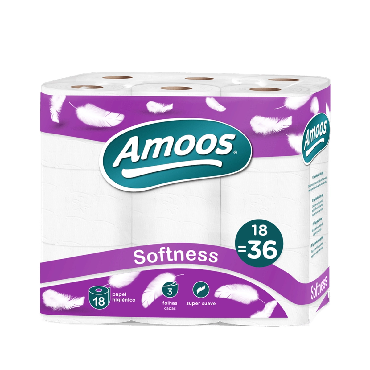 Papel Higiénico Amoos 3F 18 Rolos - Image 2